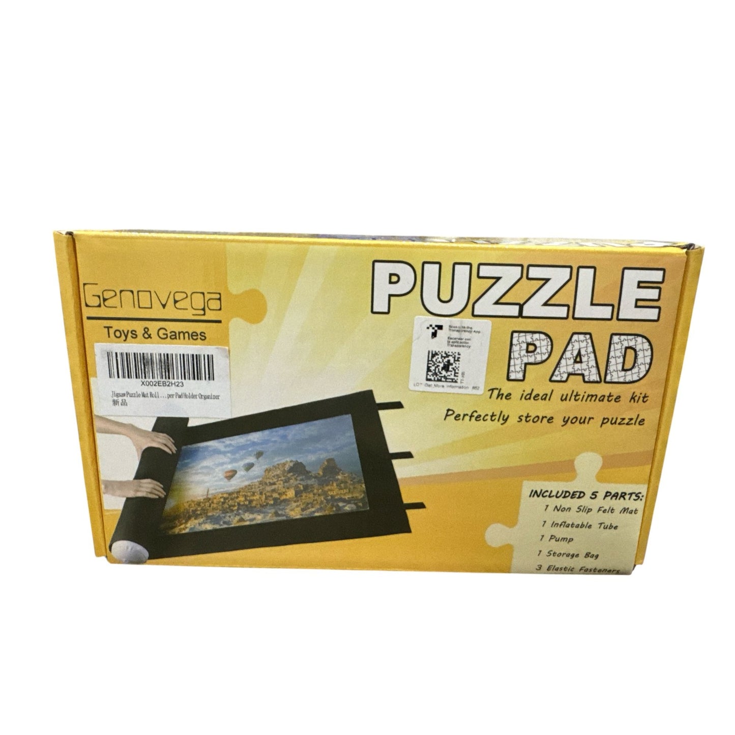 Genovega Puzzle Pad Roll-Up Kit For Puzzle Storage With Non-Slip Felt Mat Inflatable Tube Pump Storage Bag & Elastic Fasteners