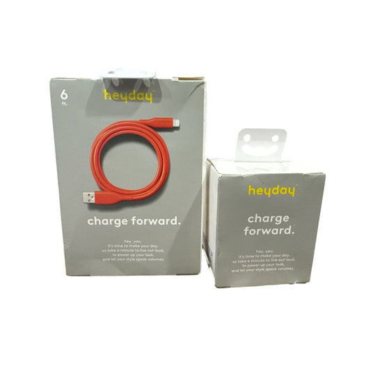Heyday 6 Ft Lightning To USB-A Soft-Touch Charging Cable & Wall Charger Set