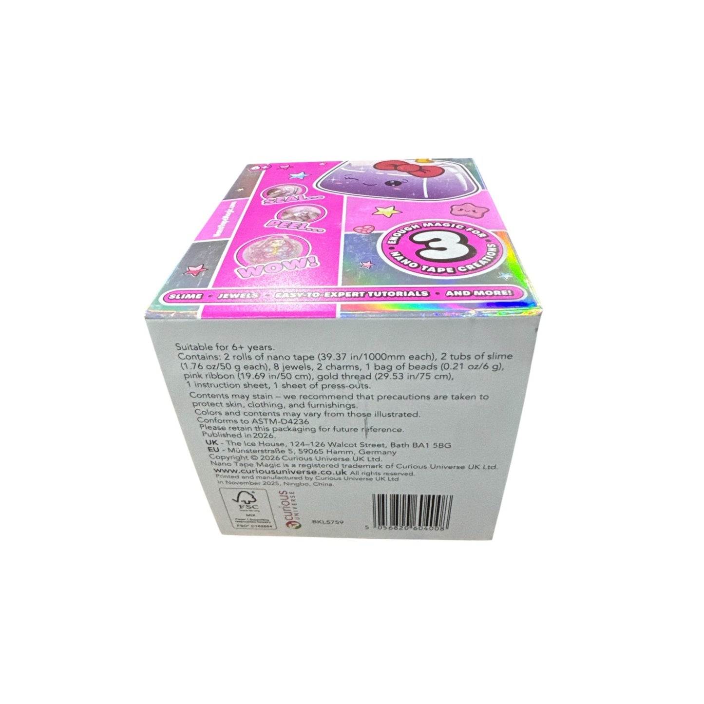 Nano Tape Magic Mini Bags Craft Kit With Slime Jewels and Beads For Kids Aged 6+