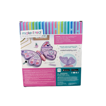 Make It Real Butterfly Cosmetic Set For Kids 23-Piece All-In-One Beauty Kit With Butterfly Case