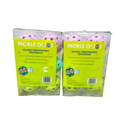 Pickle O'Joe 6pk Balls Pickleballs - Pastel Pack Durable Indoor & Outdoor Use (2-PACK)