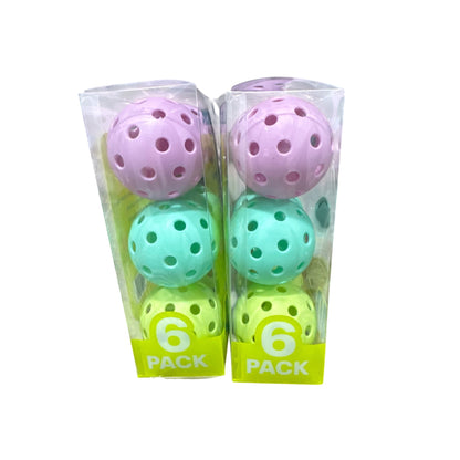 Pickle O'Joe 6pk Balls Pickleballs - Pastel Pack Durable Indoor & Outdoor Use (2-PACK)