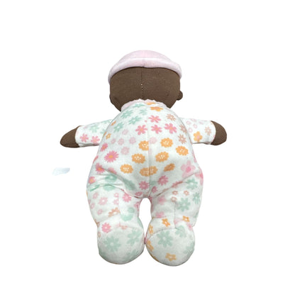 Giggle Scape Soft Baby Doll With Floral Pajamas & Pink Bow 8" Plush Toy