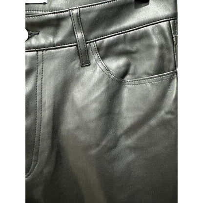 Joe's Jeans Women's Black Mid-Rise Faux Leather Bootcut Pants Size 28 NWT