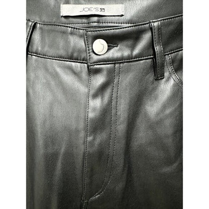 Joe's Jeans Women's Black Mid-Rise Faux Leather Bootcut Pants Size 28 NWT