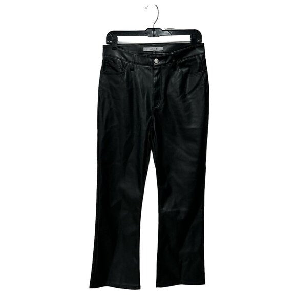 Joe's Jeans Women's Black Mid-Rise Faux Leather Bootcut Pants Size 28 NWT