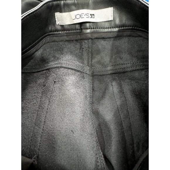 Joe's Jeans Women's Black Mid-Rise Faux Leather Bootcut Pants Size 28 NWT