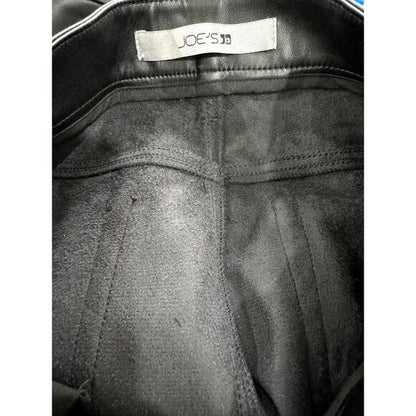 Joe's Jeans Women's Black Mid-Rise Faux Leather Bootcut Pants Size 28 NWT