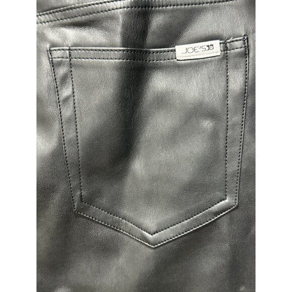 Joe's Jeans Women's Black Mid-Rise Faux Leather Bootcut Pants Size 28 NWT