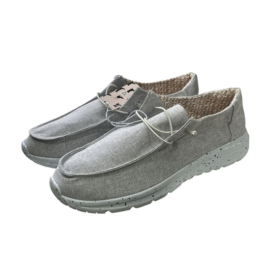 Men's Gray Lightweight Casual Slip-On Shoes Size 12 With Speckled Sole & Geometric Lining