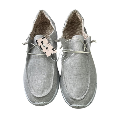 Men's Gray Lightweight Casual Slip-On Shoes Size 12 With Speckled Sole & Geometric Lining
