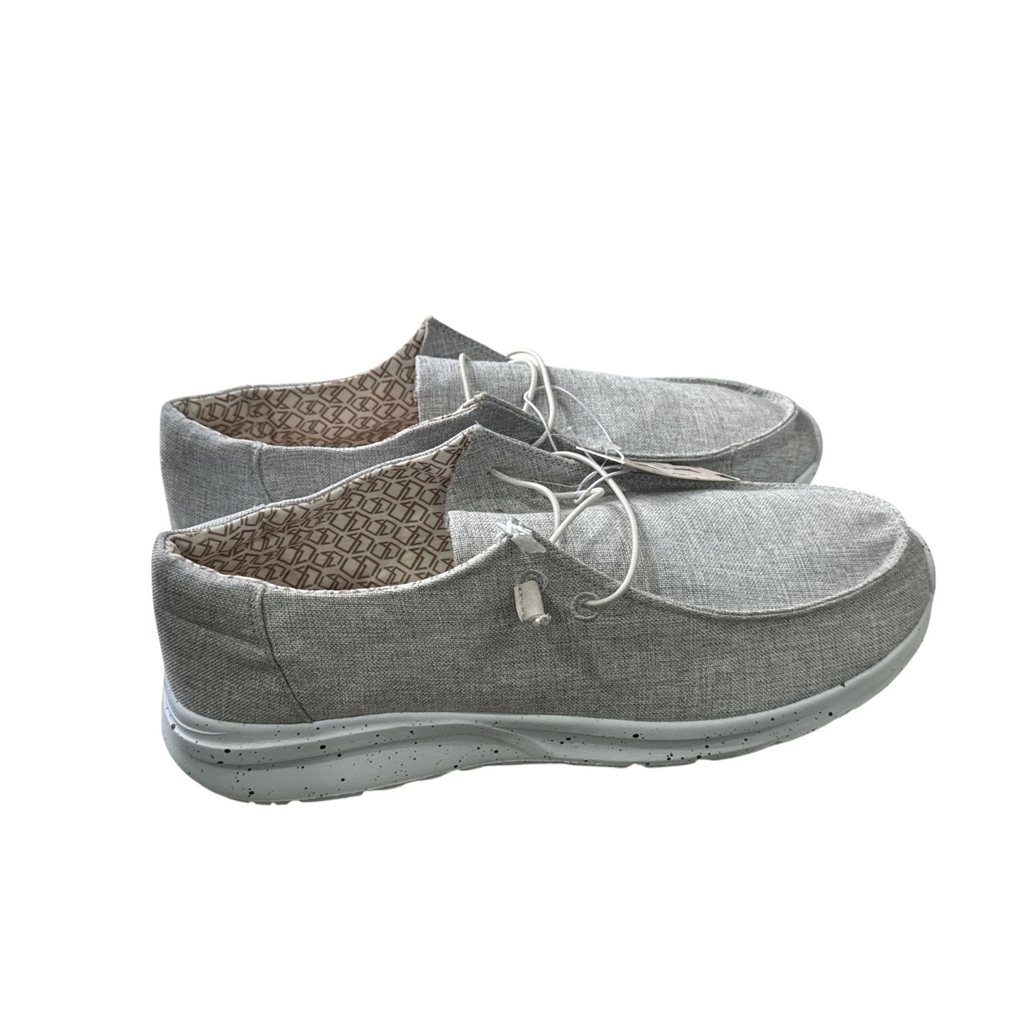 Men's Gray Lightweight Casual Slip-On Shoes Size 12 With Speckled Sole & Geometric Lining
