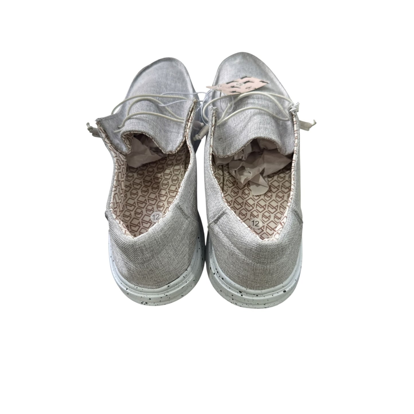 Men's Gray Lightweight Casual Slip-On Shoes Size 12 With Speckled Sole & Geometric Lining
