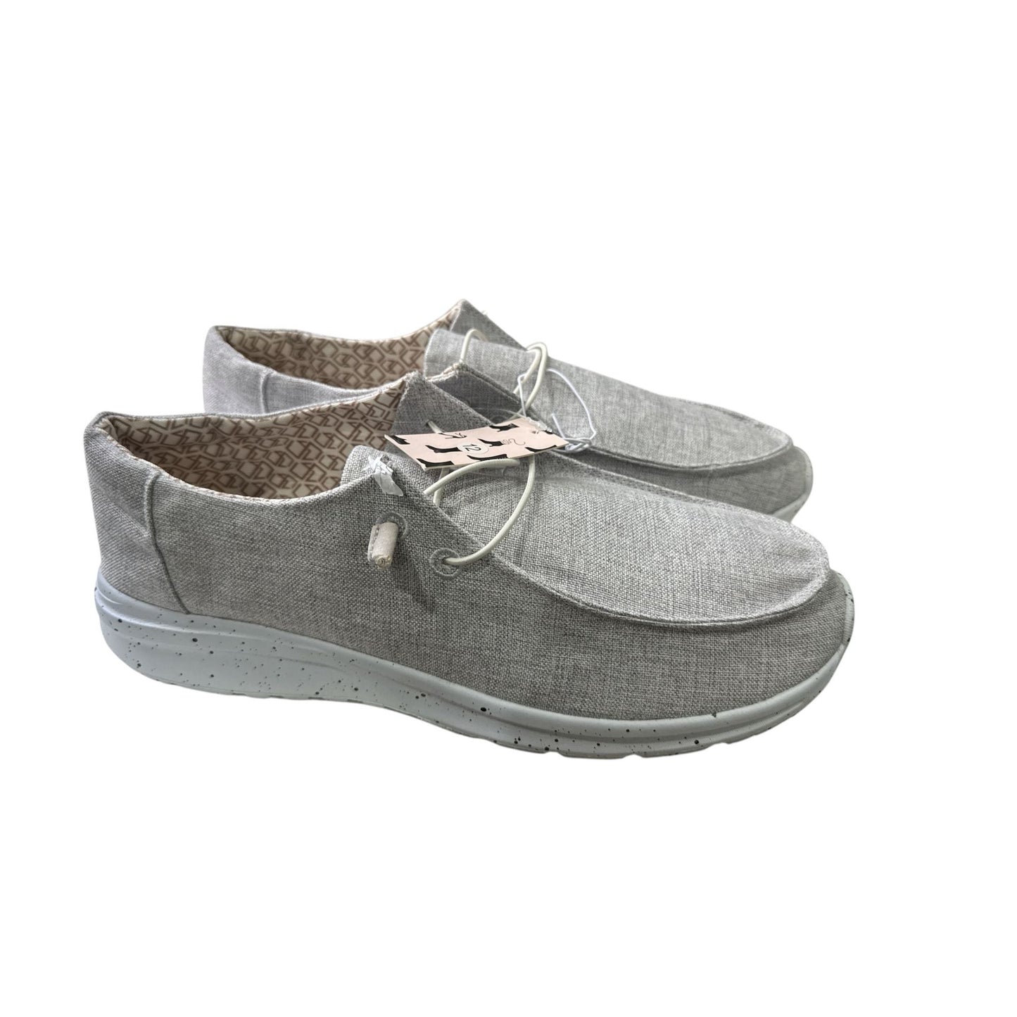 Men's Gray Lightweight Casual Slip-On Shoes Size 12 With Speckled Sole & Geometric Lining