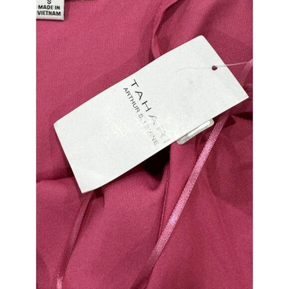 Tahari Arthur S. Levine Pink Sleeveless Ruffle Wrap Dress With Tie Waist Size S