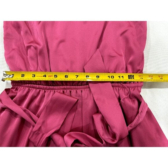 Tahari Arthur S. Levine Pink Sleeveless Ruffle Wrap Dress With Tie Waist Size S