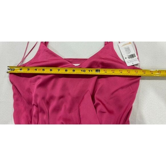 Tahari Arthur S. Levine Pink Sleeveless Ruffle Wrap Dress With Tie Waist Size S