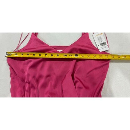 Tahari Arthur S. Levine Pink Sleeveless Ruffle Wrap Dress With Tie Waist Size S