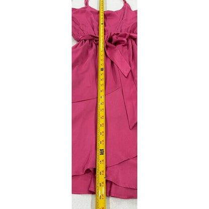 Tahari Arthur S. Levine Pink Sleeveless Ruffle Wrap Dress With Tie Waist Size S