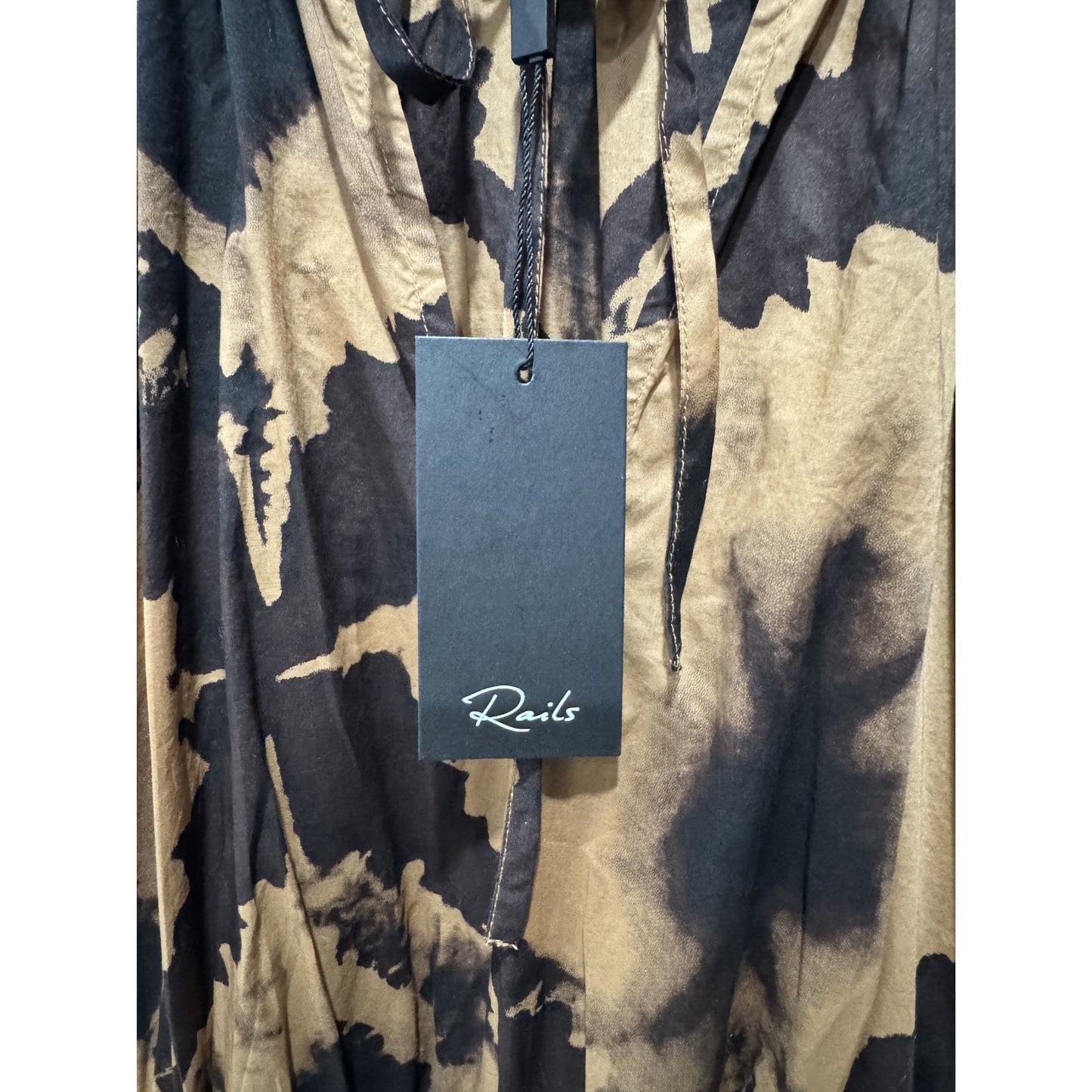Rails Lucille Tie-Dye Puff Sleeve Mini Dress With Tiered Skirt SMALL