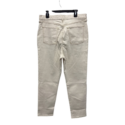 Old Navy Women's Extra High-Rise Sky-Hi Straight Jeans Size 16 Tall Beige & White Striped