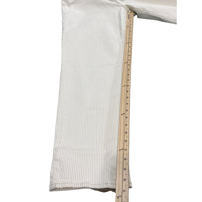 Old Navy Women's Extra High-Rise Sky-Hi Straight Jeans Size 16 Tall Beige & White Striped