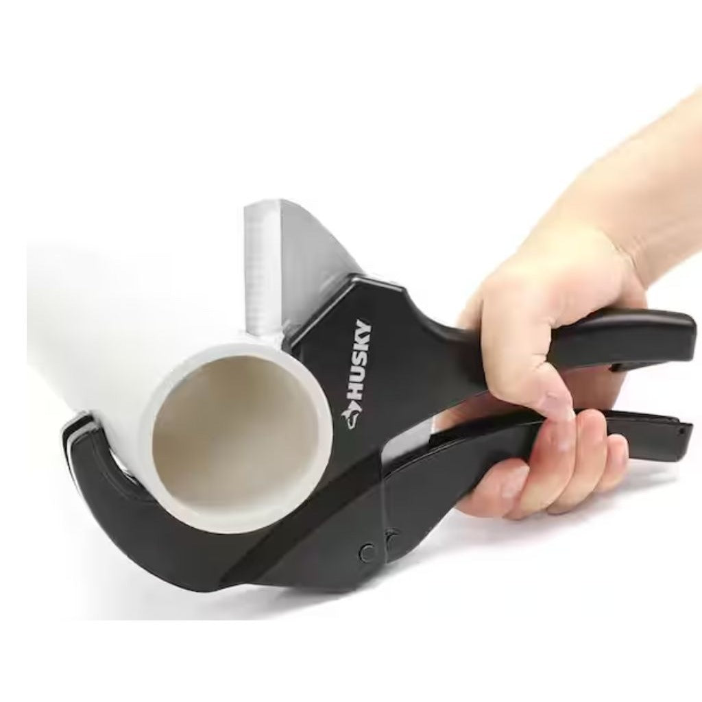 Husky 2-In Ratcheting PVC Cutter With Lifetime Warranty For Cutting PVC/CPVC/Pex Tubes