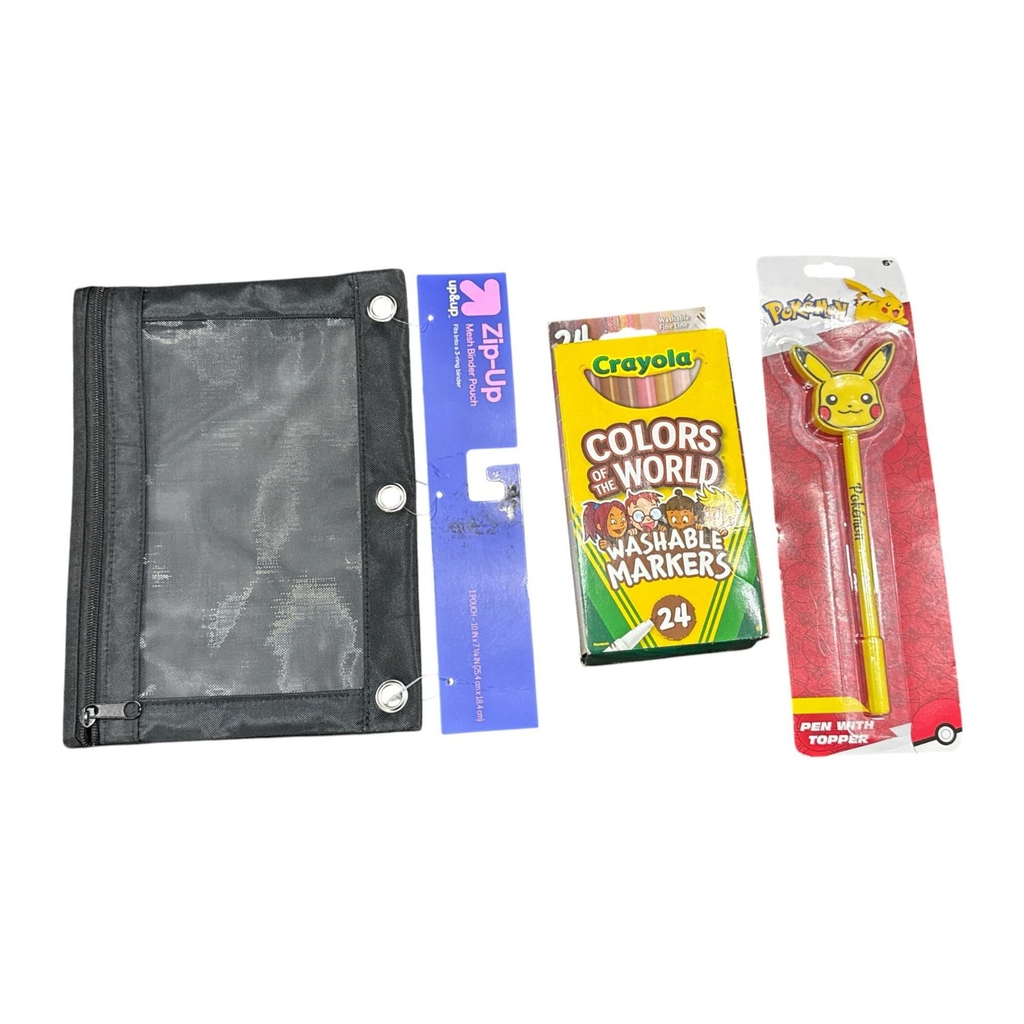 14 pcs. Back-To-School Supplies Set With Backpack, Folders, Markers, Pencil Case, Book Cover & More