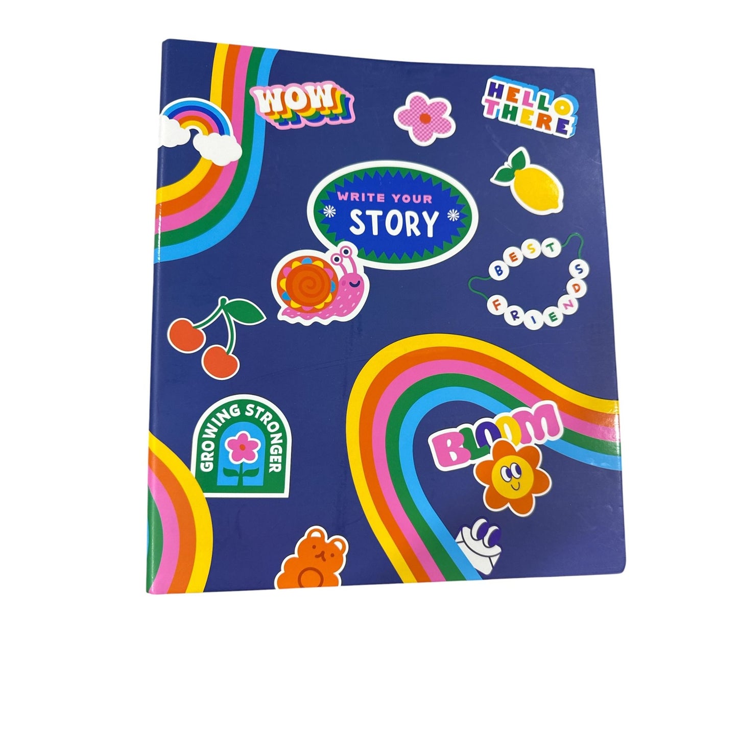 Set of 6 Colorful Eco-Friendly Stationery Set: Binder, Binder Pouch Pockets, Pouch, Note Pads & Fun Sticker Patches