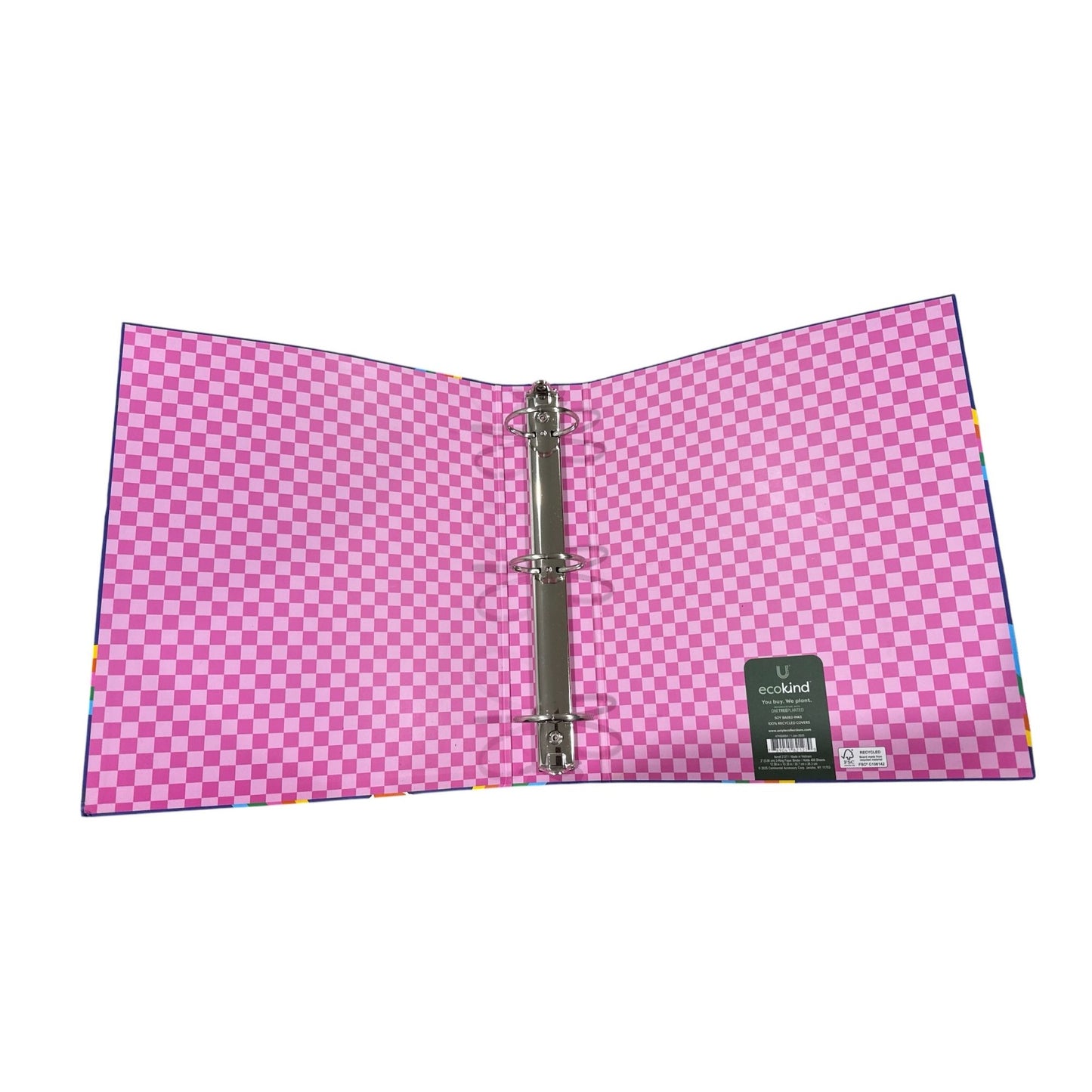 Set of 6 Colorful Eco-Friendly Stationery Set: Binder, Binder Pouch Pockets, Pouch, Note Pads & Fun Sticker Patches