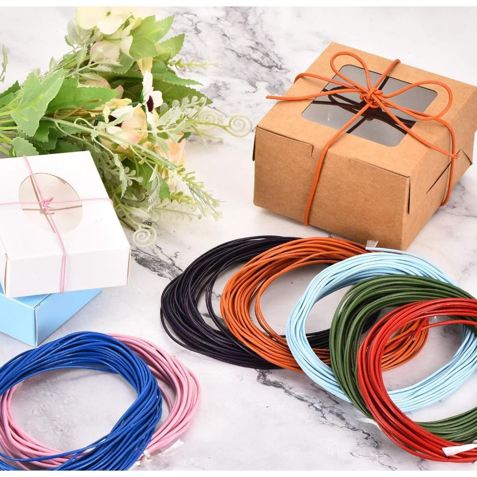 DMiotech 2mm Brown Leather Cord, 10m(11 Yards) Round Leather Rope Lace Leather Strings for Crafting Necklace Bracelet Beading Jewelry Making
