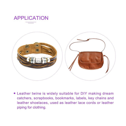 DMiotech 2mm Brown Leather Cord, 10m(11 Yards) Round Leather Rope Lace Leather Strings for Crafting Necklace Bracelet Beading Jewelry Making