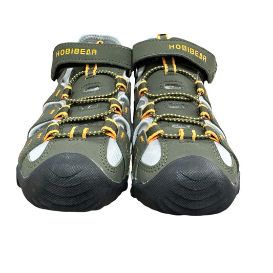 Hobibear Boys Outdoor Sports Sandals For Hiking and Water Size 33 (US 1.5) Green & Yellow Accents