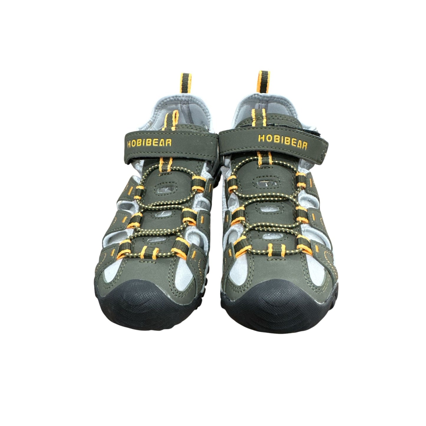 Hobibear Boys Outdoor Sports Sandals For Hiking and Water Size 33 (US 1.5) Green & Yellow Accents
