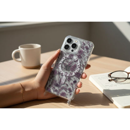 Floral Clear Phone Case With Adjustable Strap For iPhone 15 Pro Max Slim Design Protective Cover