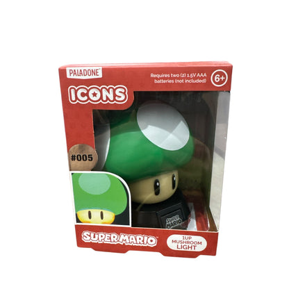 Super Mario Paladone Icons 1UP Mushroom Light Collectible Toy Requires 2 AAA Batteries Ages 6+
