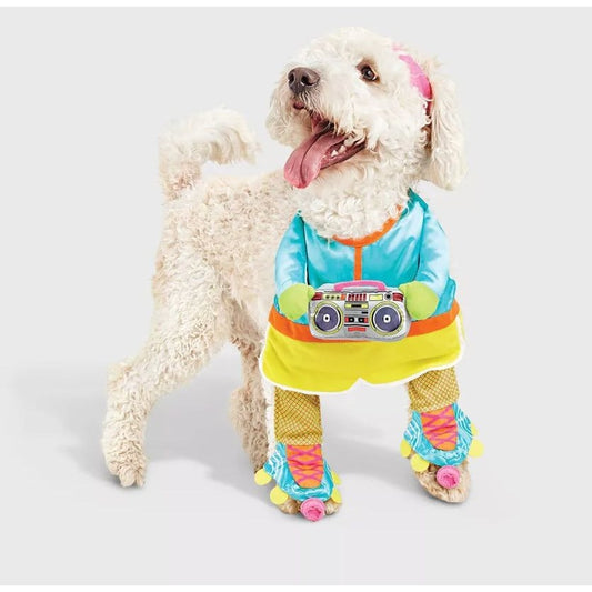 Hyde & Eek! XL Pet Retro Skater Costume With Headband & Boombox Toy