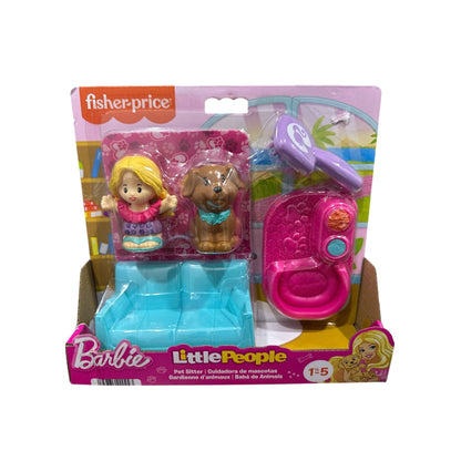 Barbie Little People Pet Sitter Playset By Fisher-Price For Ages 1-5 Includes Doll Dog & Accessories