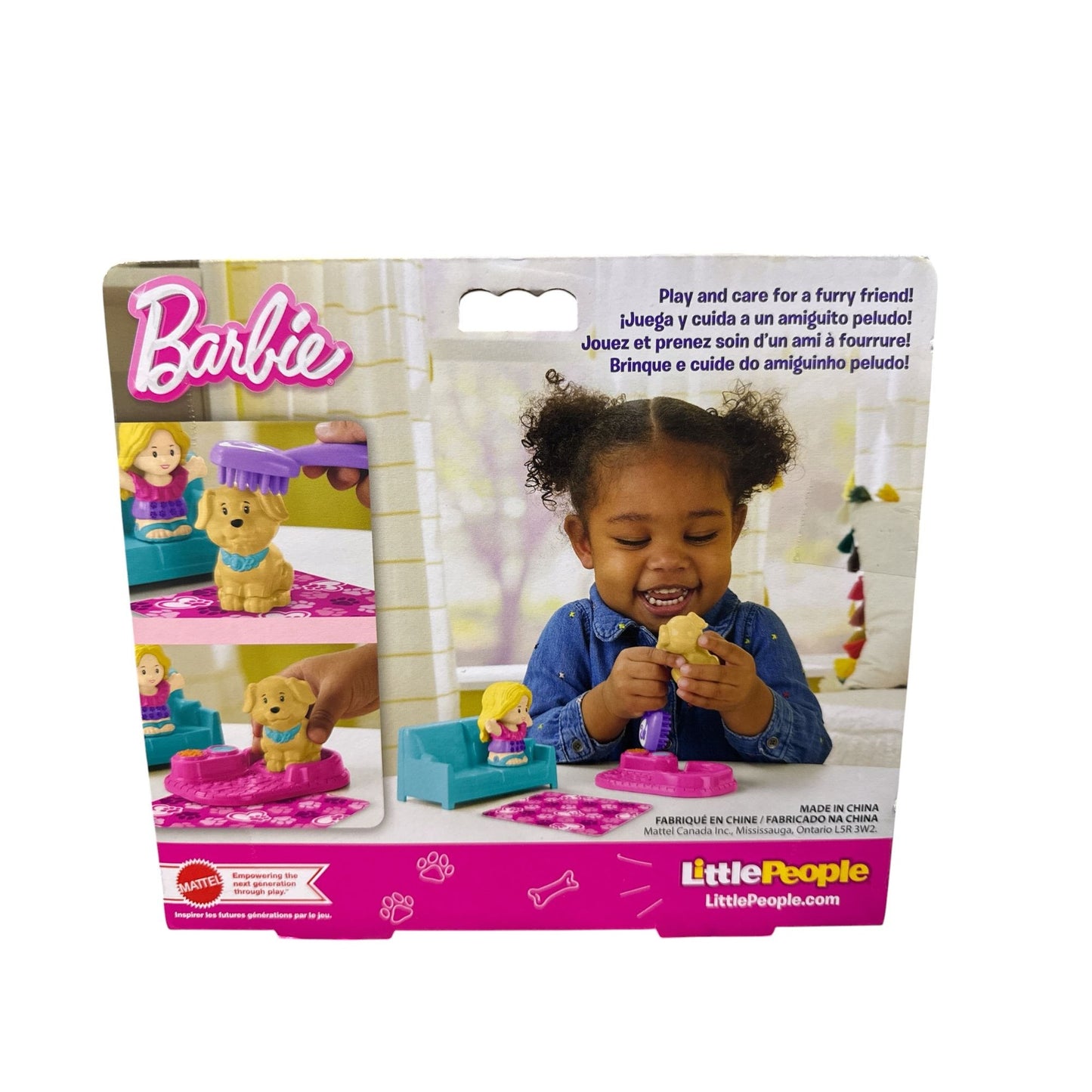 Barbie Little People Pet Sitter Playset By Fisher-Price For Ages 1-5 Includes Doll Dog & Accessories