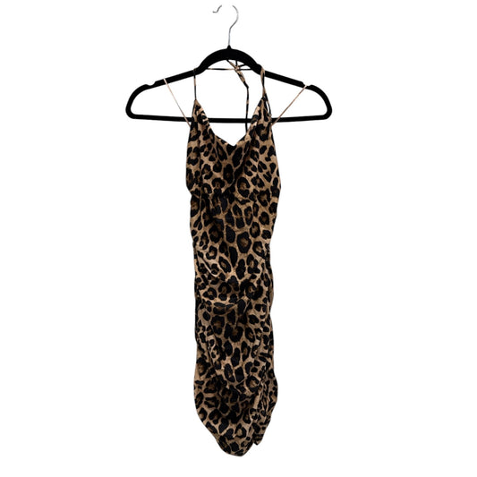 Good American Leopard Print Ruched Midi Dress Size 2 With Tags