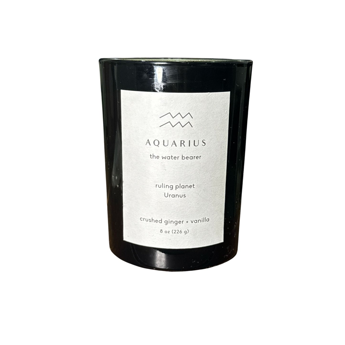 Aquarius Zodiac Candle With Crushed Ginger & Vanilla Scent 8 Oz By Threshold