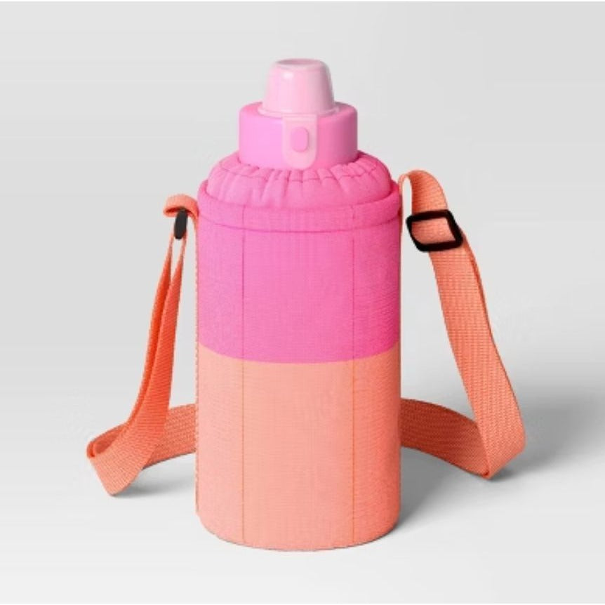 Set of 2 Colorblock Water 8" Bottle Holder Pink/Orange - Sun Squad