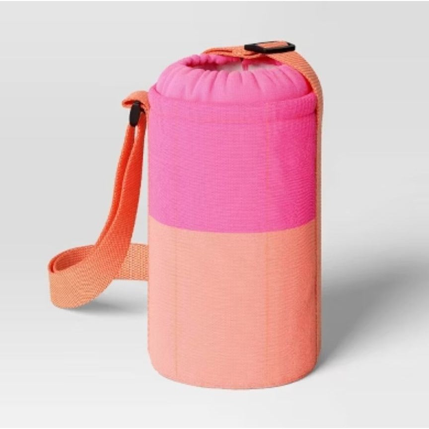 Set of 2 Colorblock Water 8" Bottle Holder Pink/Orange - Sun Squad