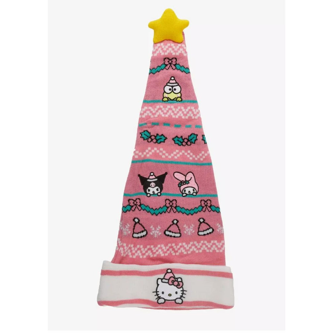 Hello Kitty & Friends Pink Knit Santa Hat With Star Topper