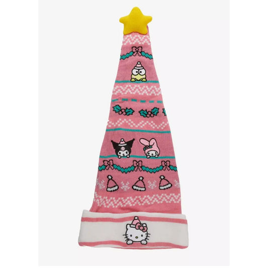 Hello Kitty & Friends Pink Knit Santa Hat With Star Topper