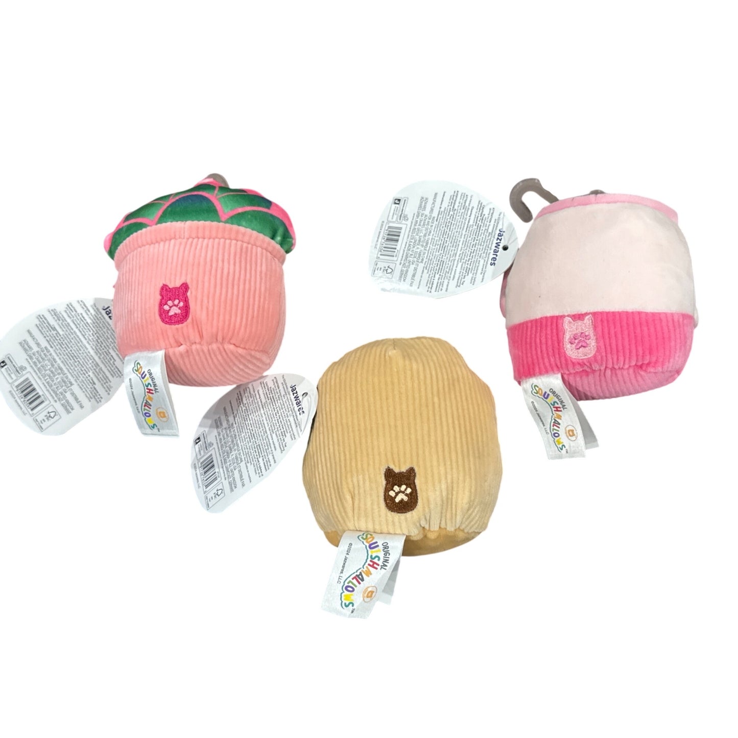 Squishmallows Plush Squeaky Dog Toys Set Of 3 - Afiyah, Deja, and Emery