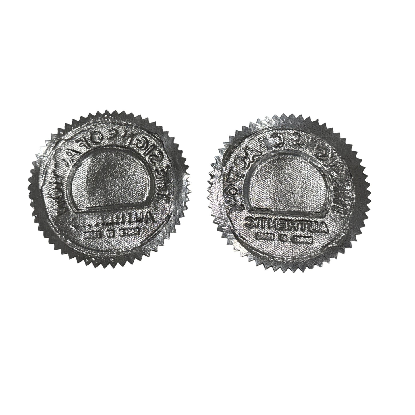 The Signs Of Action Authentic Decorative Metal Badge Patch Pair 2.5" Black & Gold