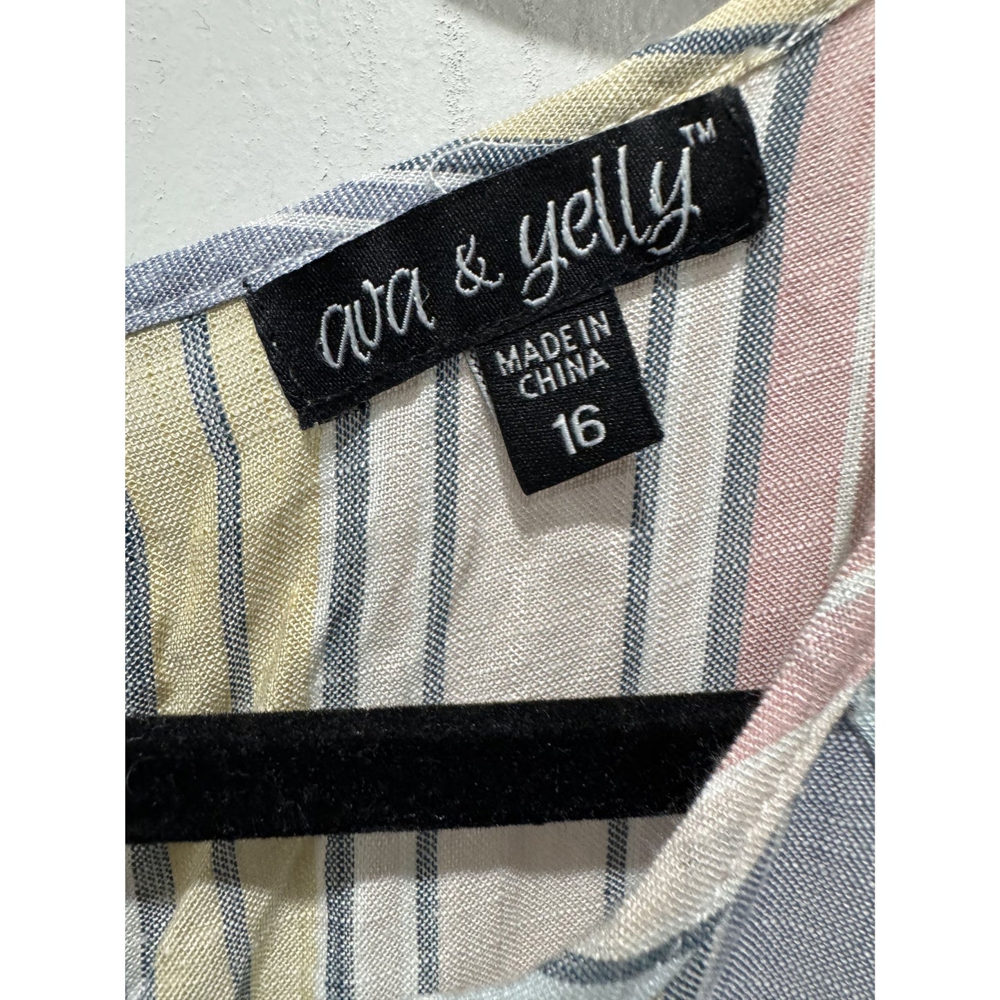 Ava & Yelly High-Low Striped Sleeveless Dress Pastel Multicolor Size 16