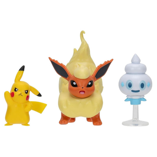 Pokemon Battle Figure Set Flareon Vanillite Pikachu Articulated Figures 4+ Jazwares Sealed