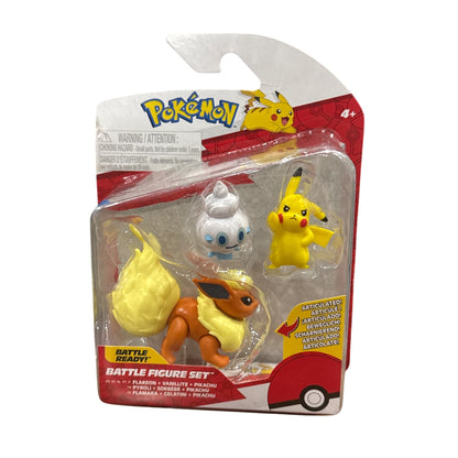 Pokemon Battle Figure Set Flareon Vanillite Pikachu Articulated Figures 4+ Jazwares Sealed